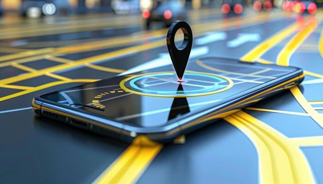 modern-smartphone-navigation-concept-on-digital-map-with-real-time-gps-tracking-photo
